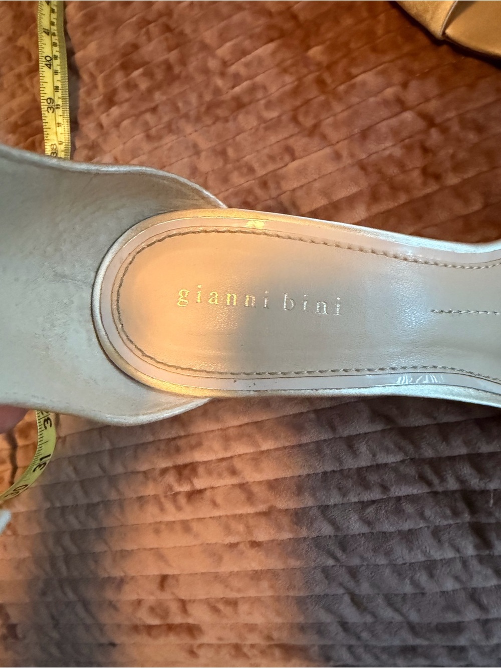 Gianni Bini Champagne Nude Block Heel Ankle-Strap Sandals - Picture 4 of 6